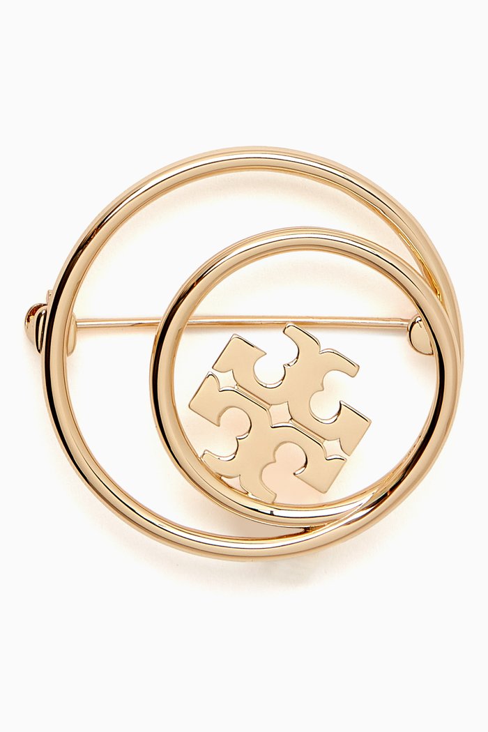 

Miller Double Ring Brooch in Gold-plated Brass