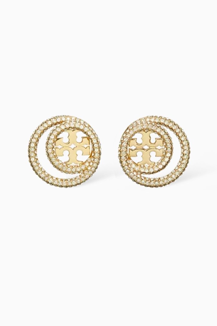 

Miller Pavé Double Ring Studs in Brass, Gold
