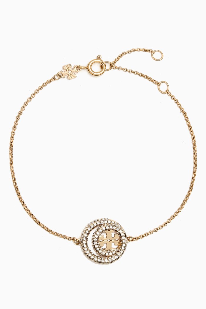 

Miller Pavé Double Ring Bracelet in Gold-plated Brass