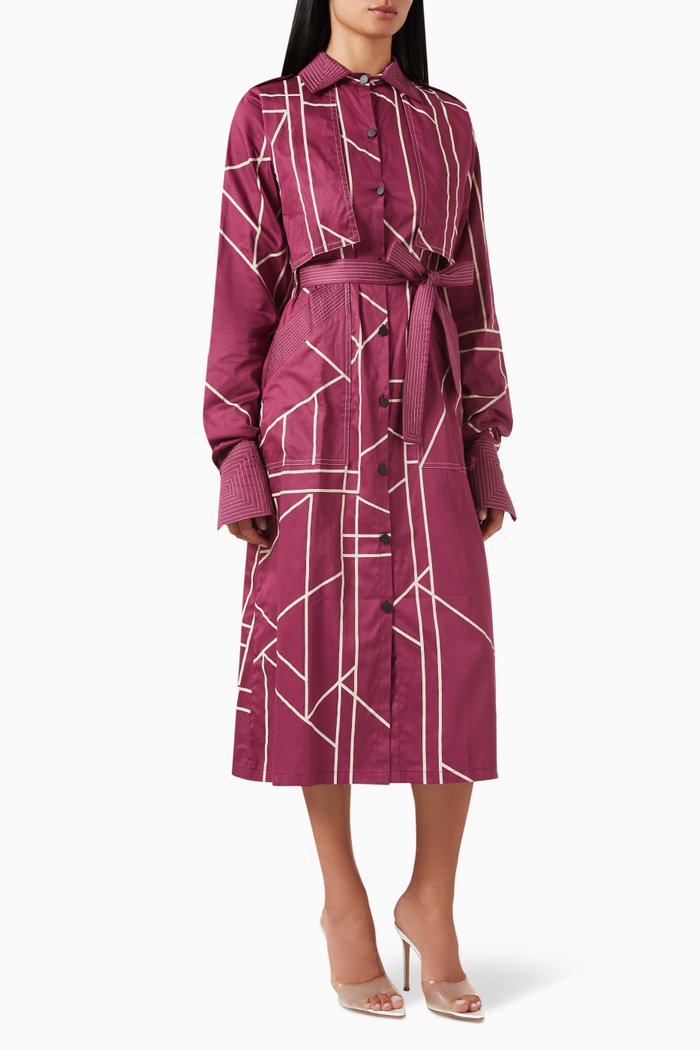 

Maana Midi Dress in Cotton, Purple