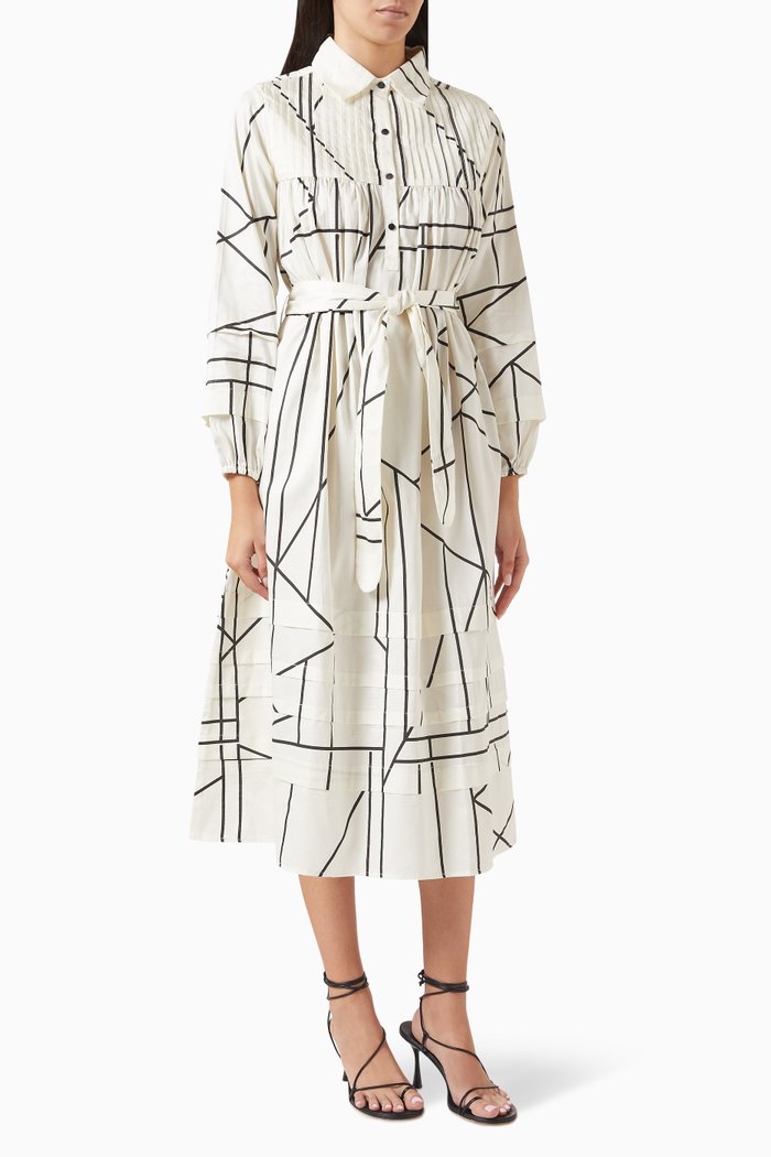 

Vivian Midi Dress in Cotton, Neutral