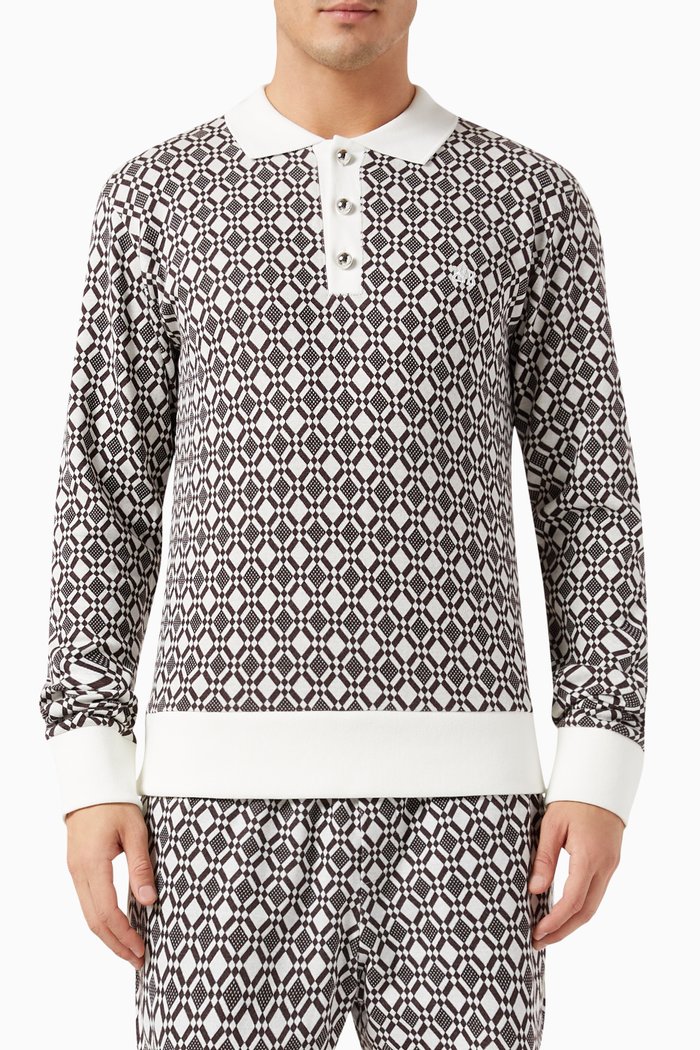 

The Selassie Polo Top in Stretch-cotton, Multicolour