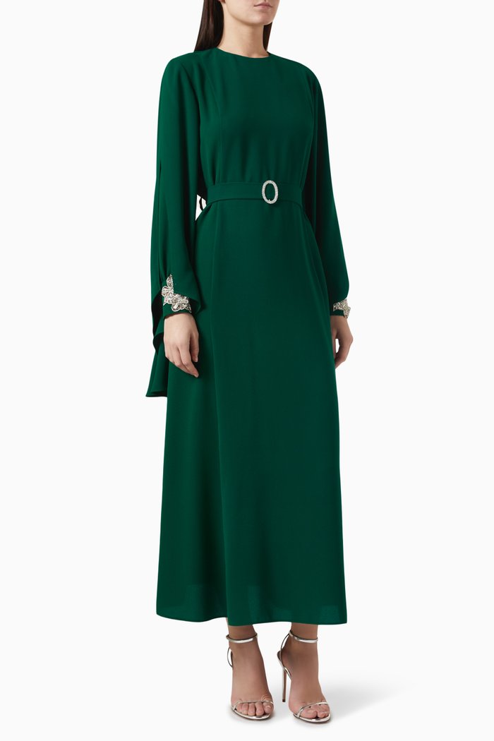 

Crystal-embellished Dress, Green