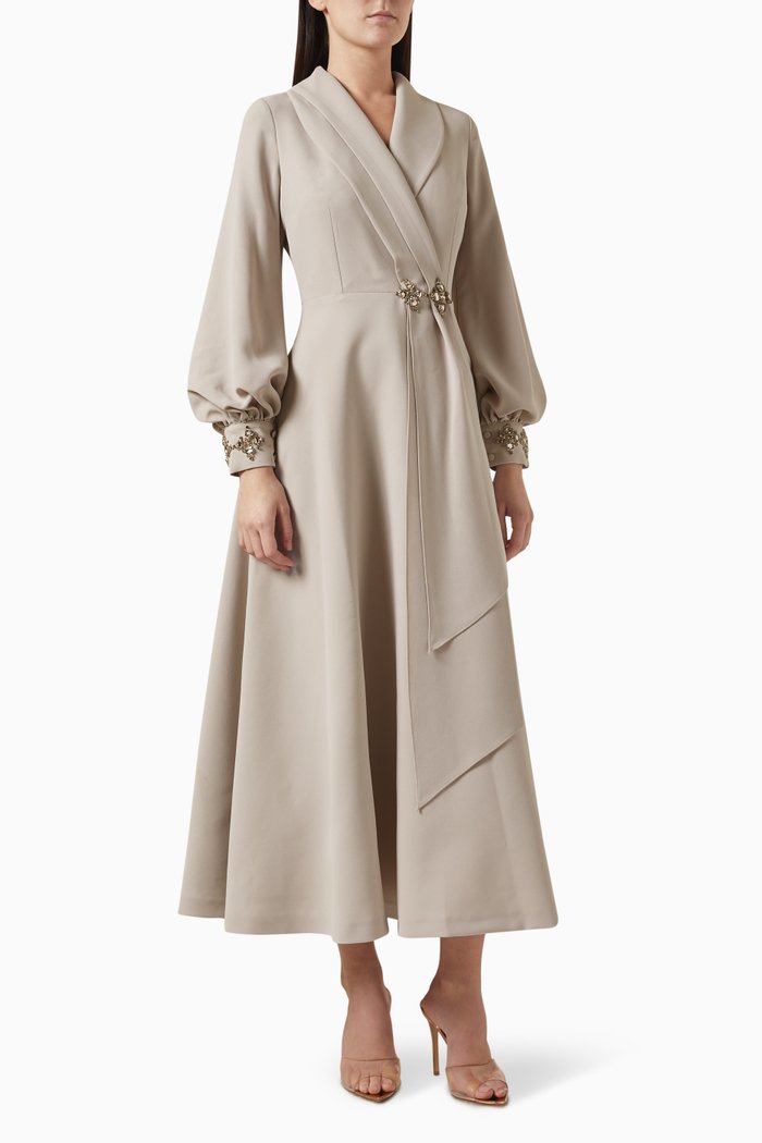 

Crystal-embellished Dress, Neutral