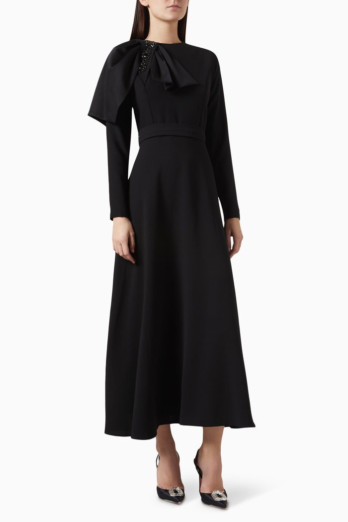 Crystal-embellished Dress, Black
