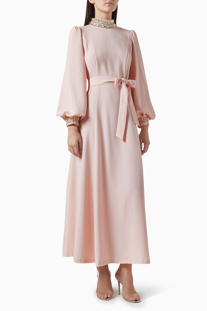 Crystal-embellished Dress, Pink