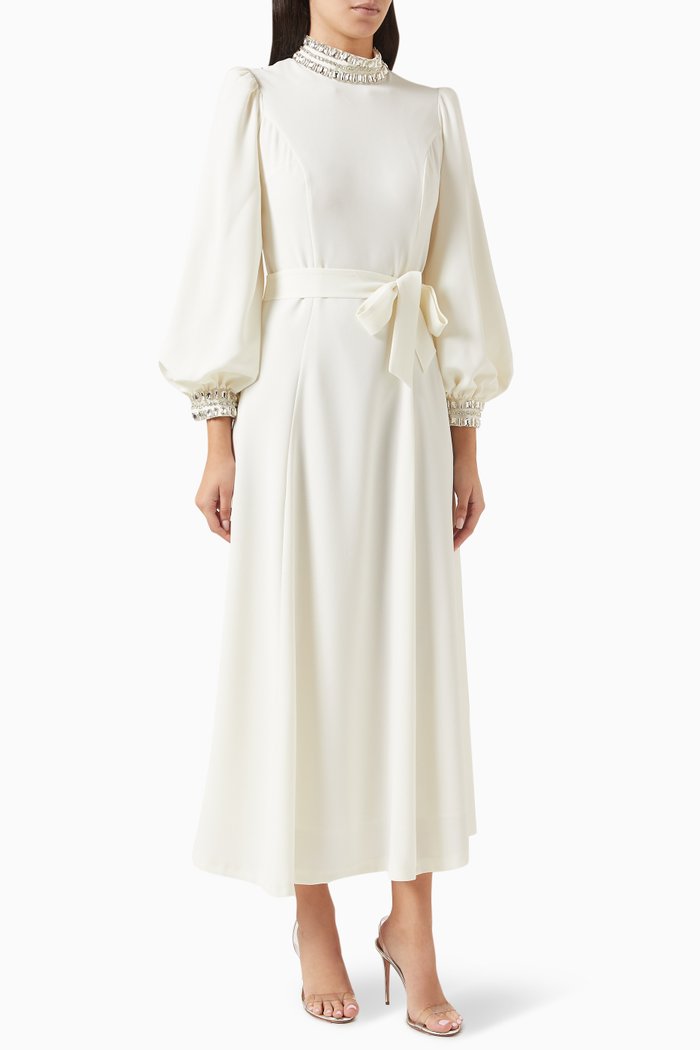 

Crystal-embellished Dress, Neutral