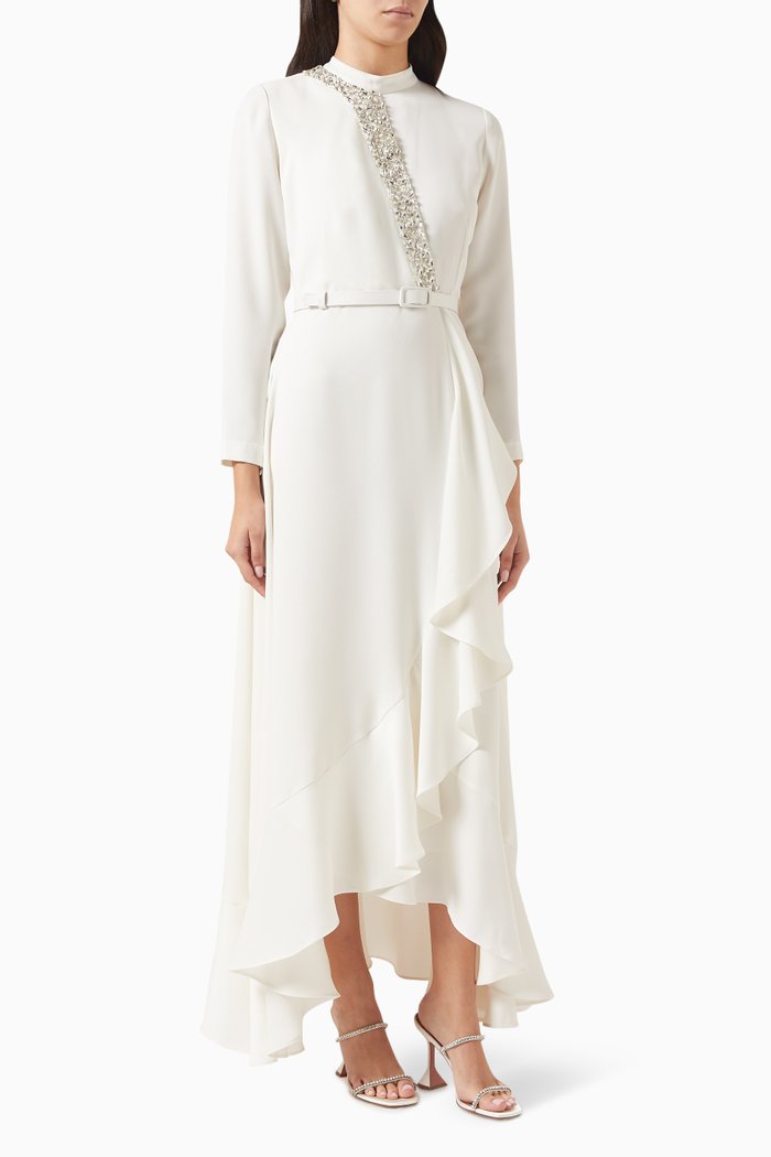 

Embellished Colour-block Maxi Dress, Neutral
