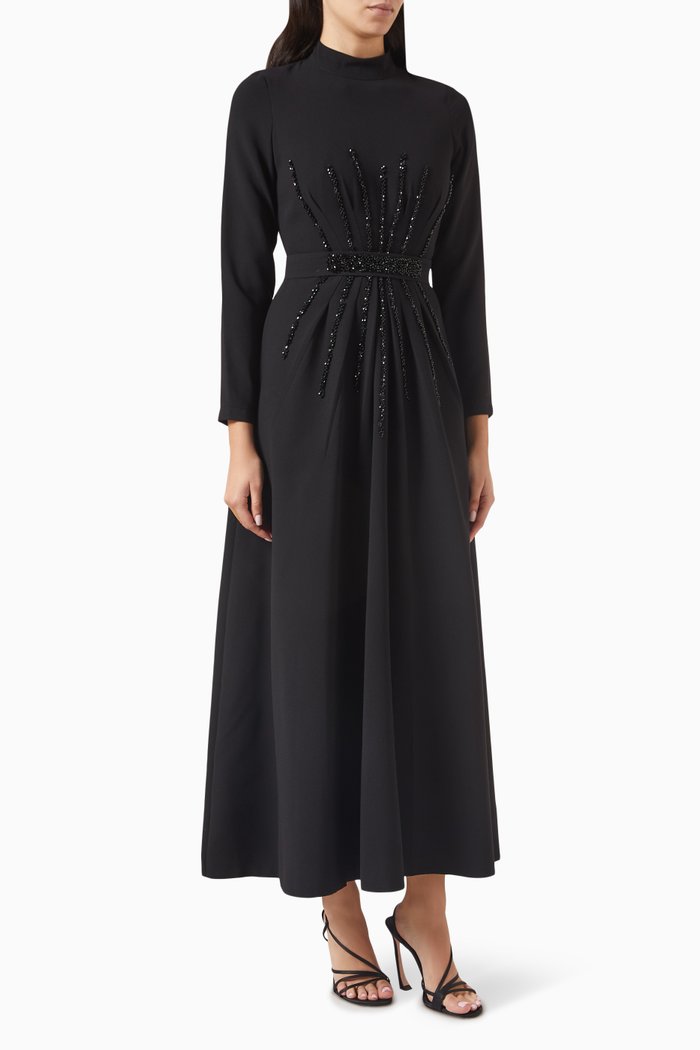 

Crystal-embellished Maxi Dress, Black