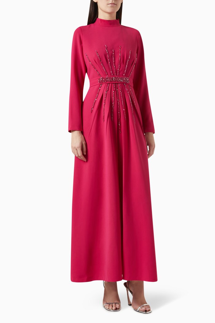 

Crystal-embellished Maxi Dress, Pink