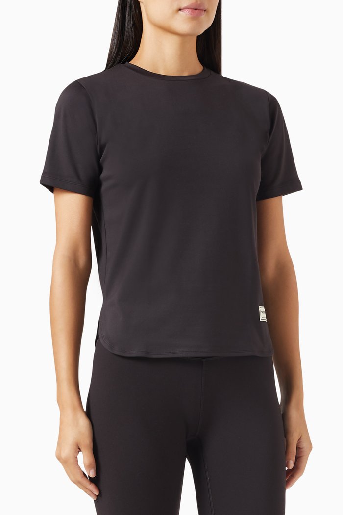Curved Hem T-shirt in Softskin100©, Black