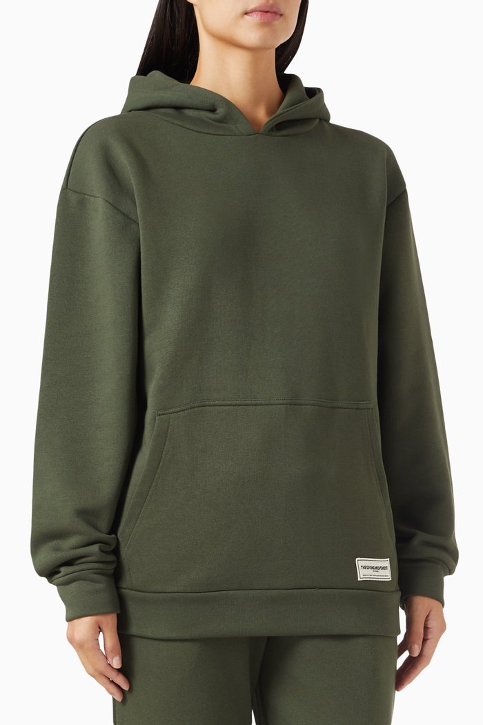 

Oversized Zip Hoodie in Organic Cotton, Green
