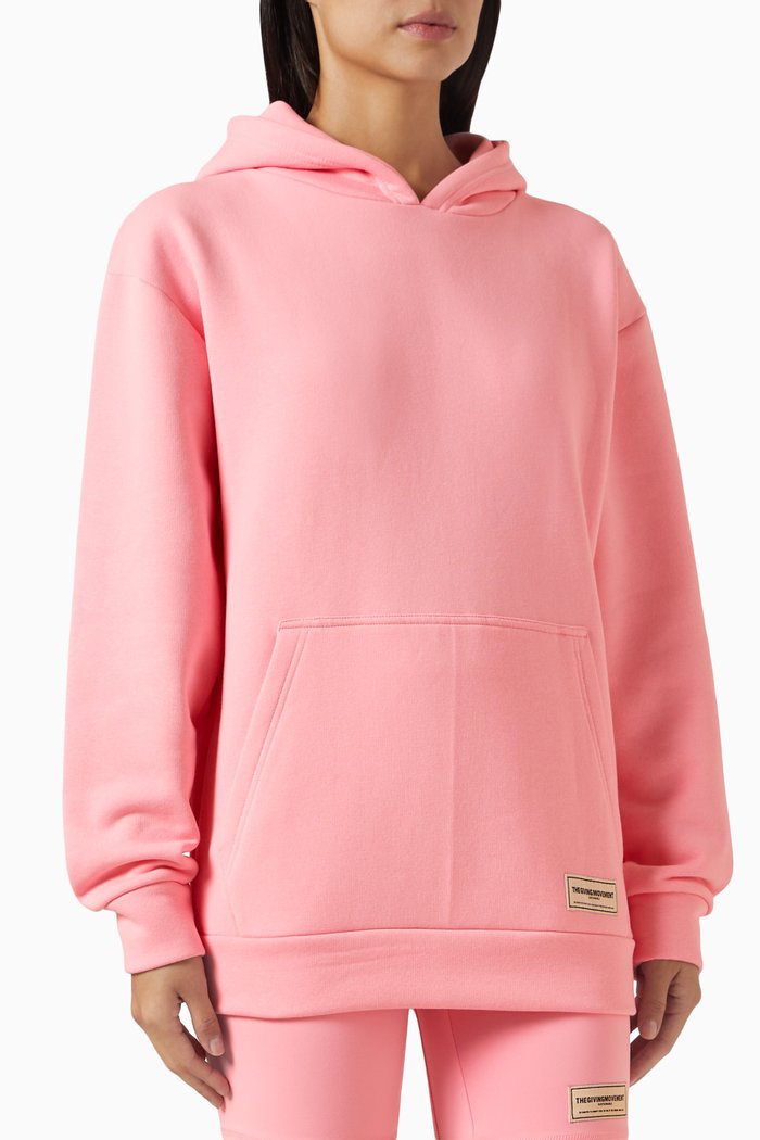 

Oversized Zip Hoodie in Organic Cotton, Pink