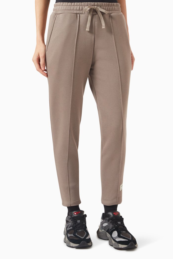 

Tapered Jogger Pants in Organic Cotton, Brown
