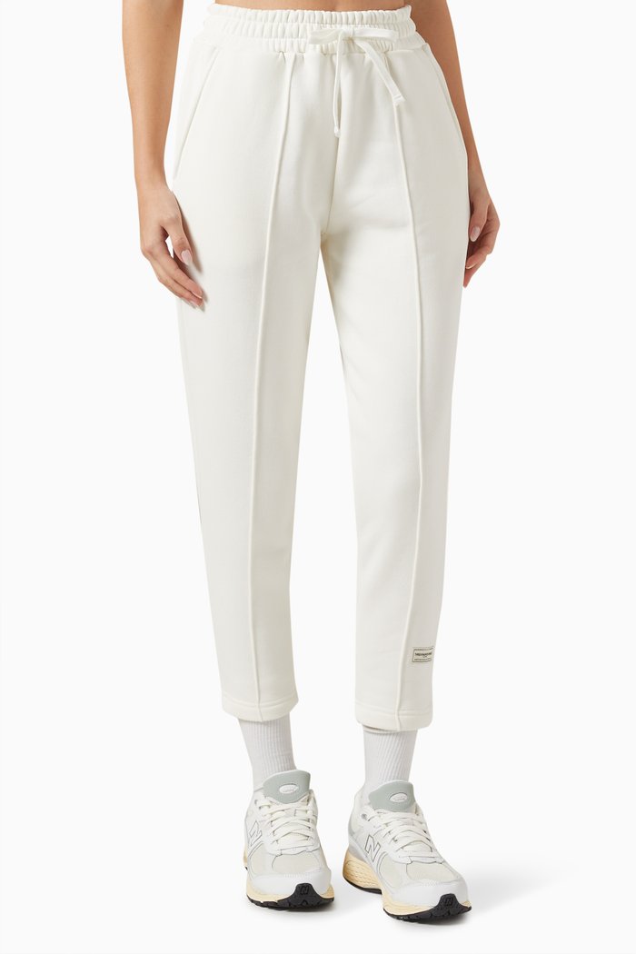 Tapered Joggers in Organic Cotton, Neutral