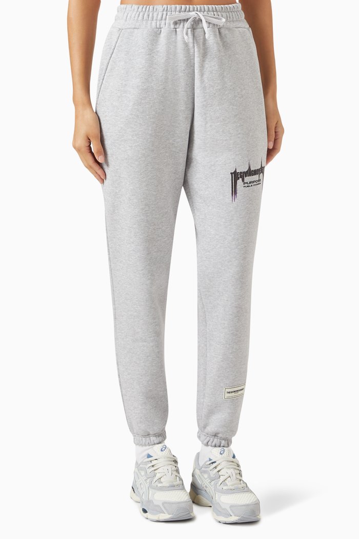 

Boxing-print Sweatpants in Cotton, Grey