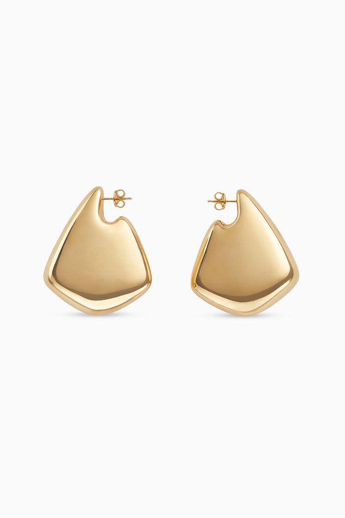 Large Fin Earrings in 18kt Gold-plated Sterling Silver