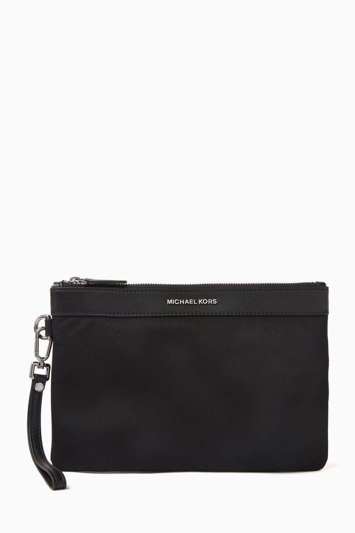 

Logo Travel Pouch in Nylon Gabardine, Black