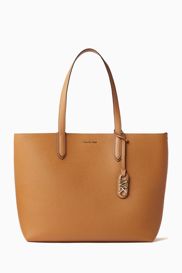 

Extra Large Eliza Reversible Tote Bag in Pebbled Leather, Brown
