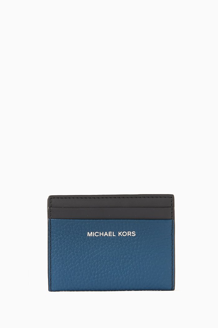 

Hudson Bifold Wallet in Pebbled Leather, Blue
