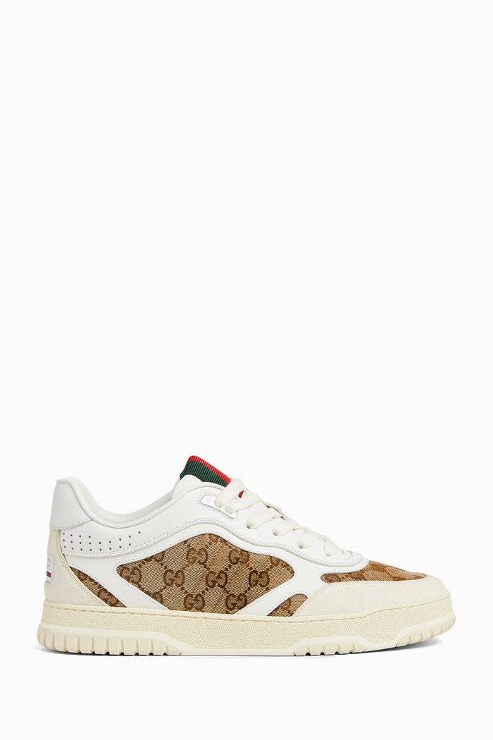 

Re-Web Sneakers in GG Canvas & Leather, Neutral