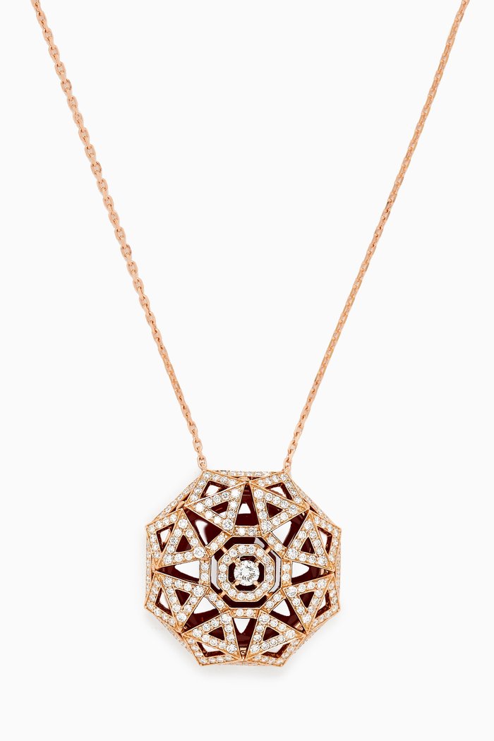 

Sarab Turath Diamond & Agate Necklace in 18kt Rose Gold