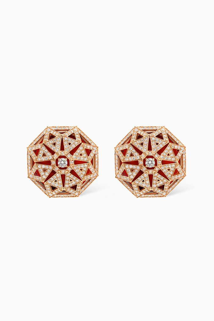 

Sarab Turath Diamond & Agate Earrings in 18kt Rose Gold
