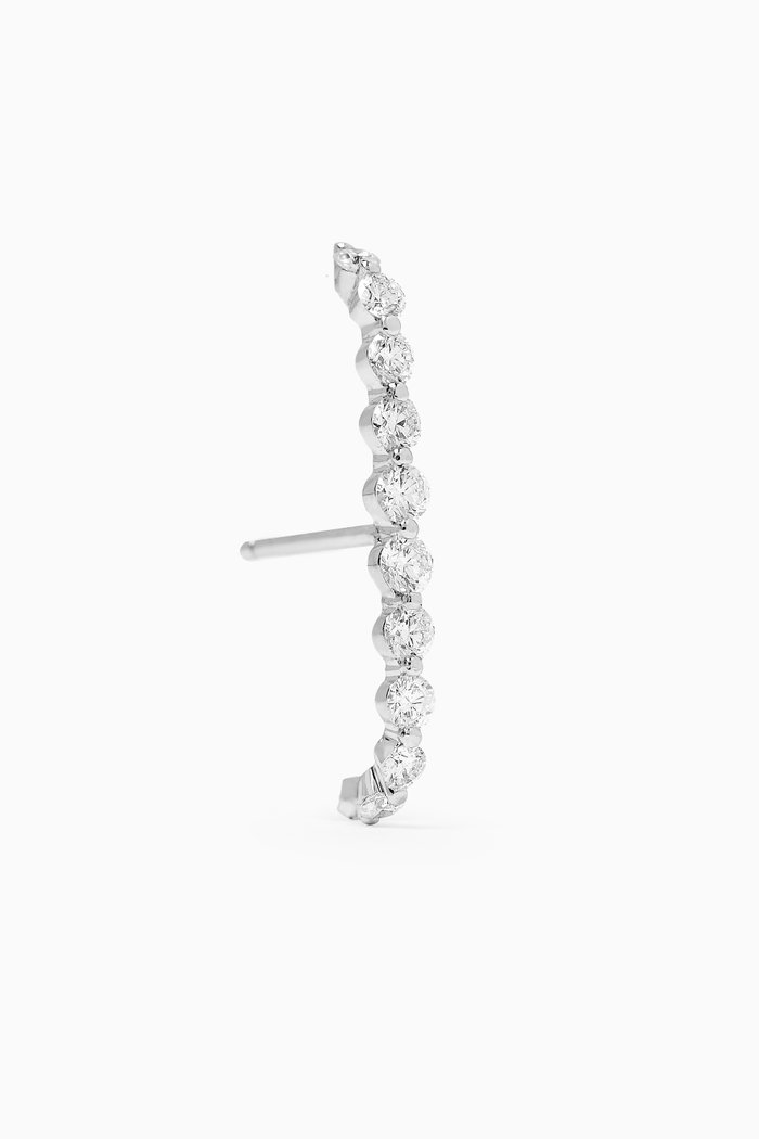 

Barq Diamond Single Earring in 18kt White Gold, Silver