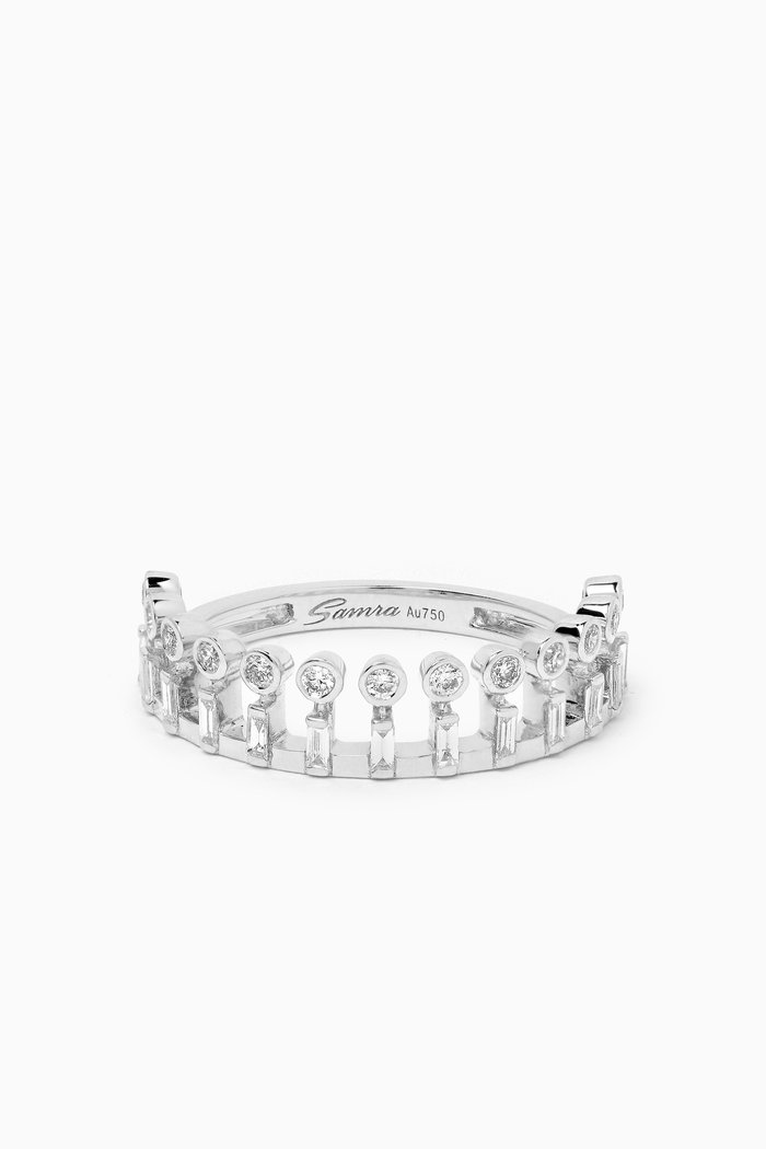 

Barq Crown Diamond Ring in 18kt White Gold, Silver