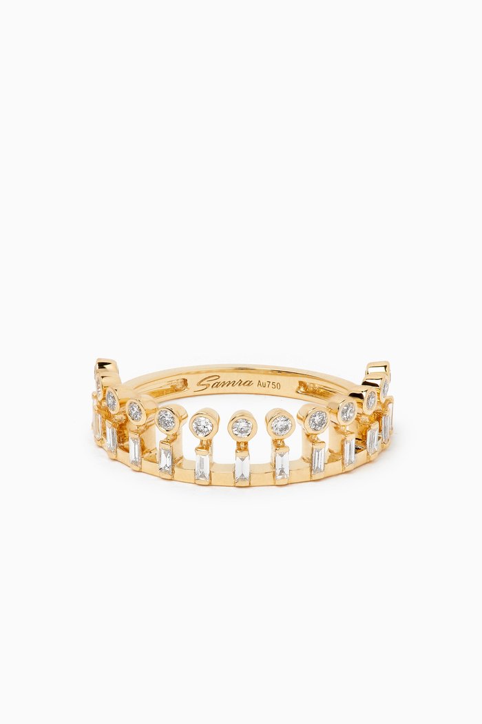 

Barq Crown Diamond Ring in 18kt Yellow Gold