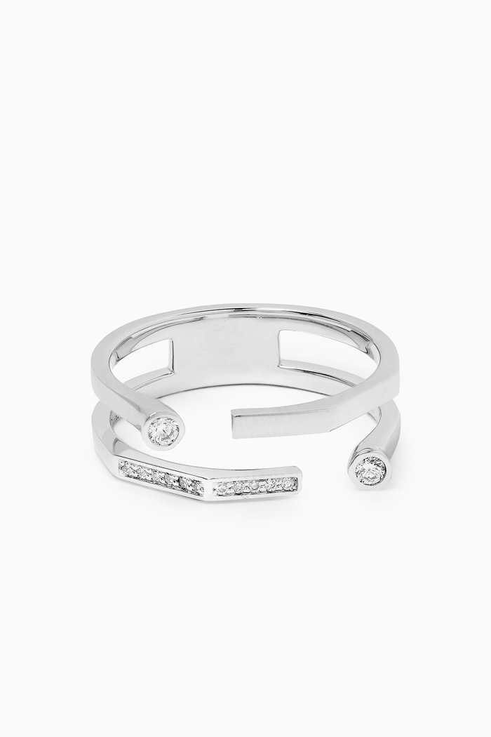 

Barq Diamond Ring in 18kt White Gold, Silver
