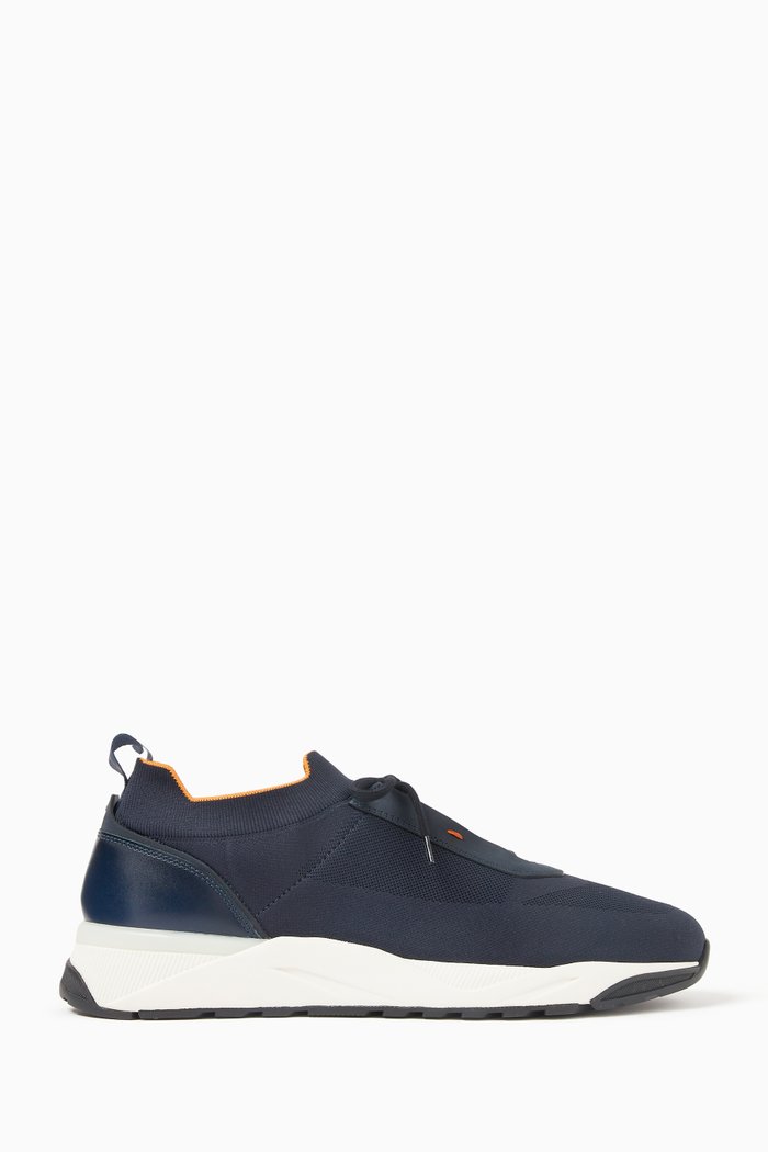 

Lace-up Sneakers in Knit, Blue