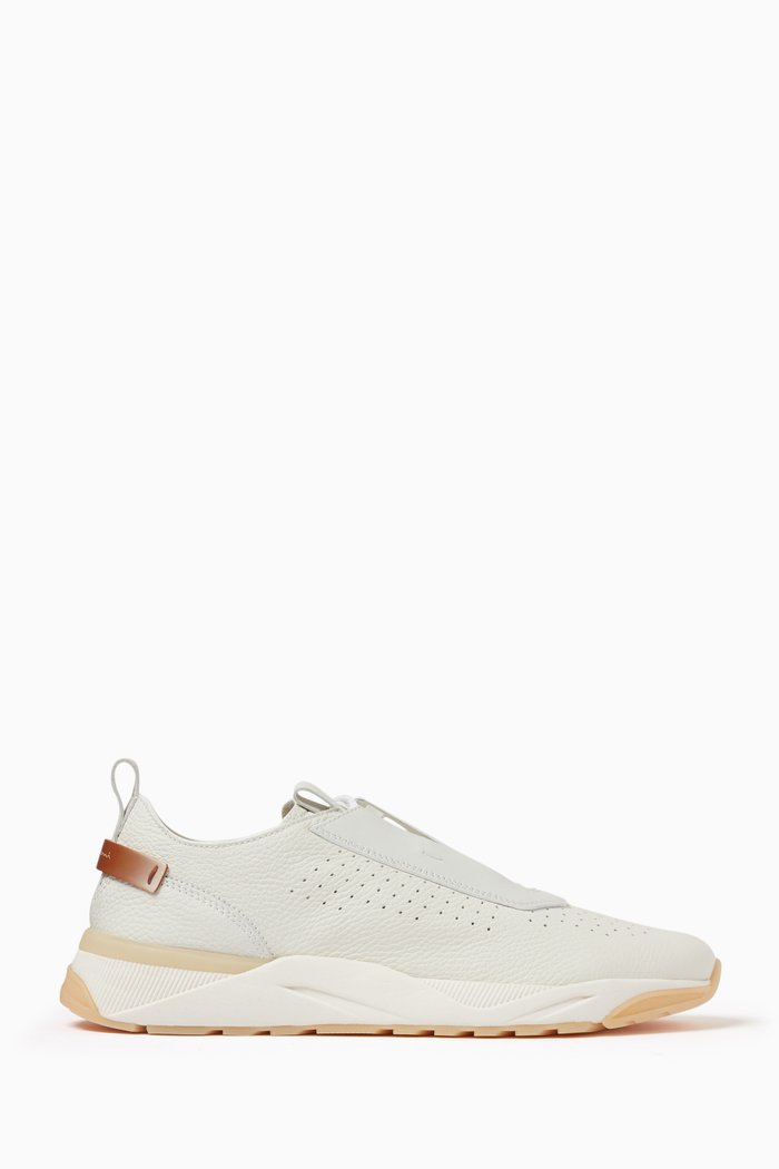 

Low-top Sneakers in Leather, Neutral