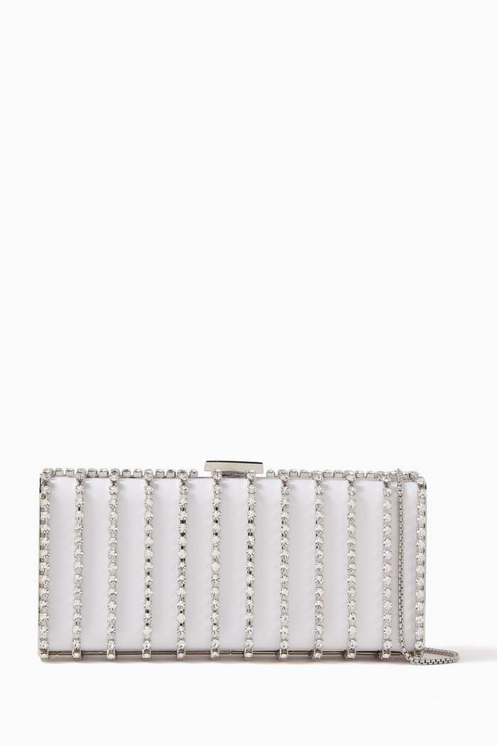 

Alba Crystal-embellished Clutch in satin, White