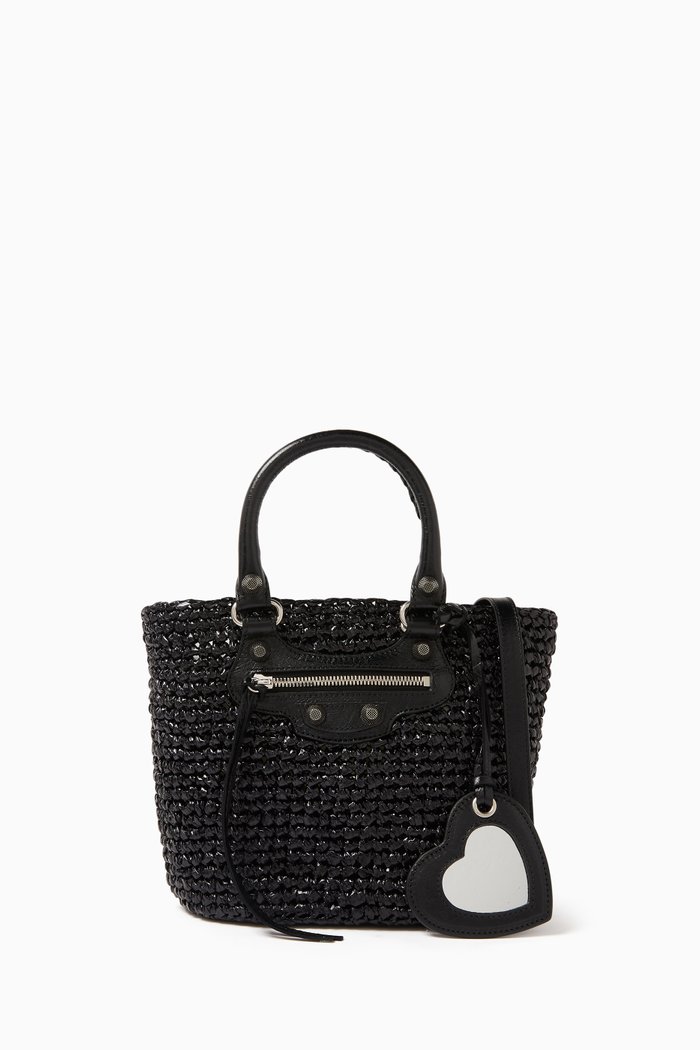

Small Le Cagole Panier Tote Bag in Nylon-raffia, Black
