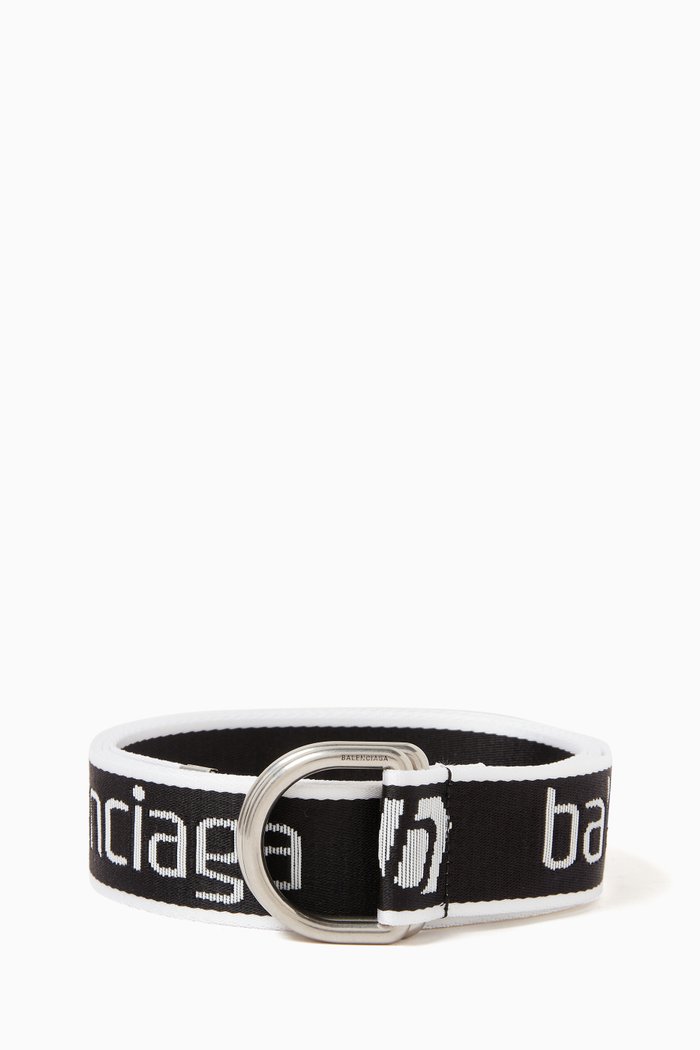 

Logo D-ring Belt in Jacquard, Black