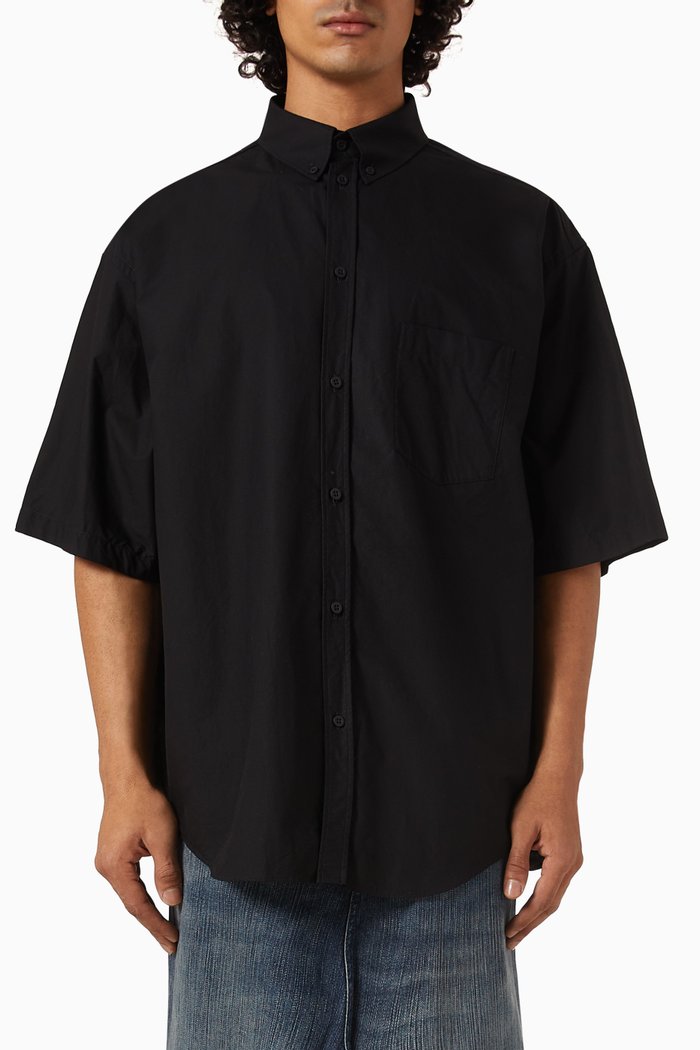 

Political Stencil-logo Shirt in Cotton, Black