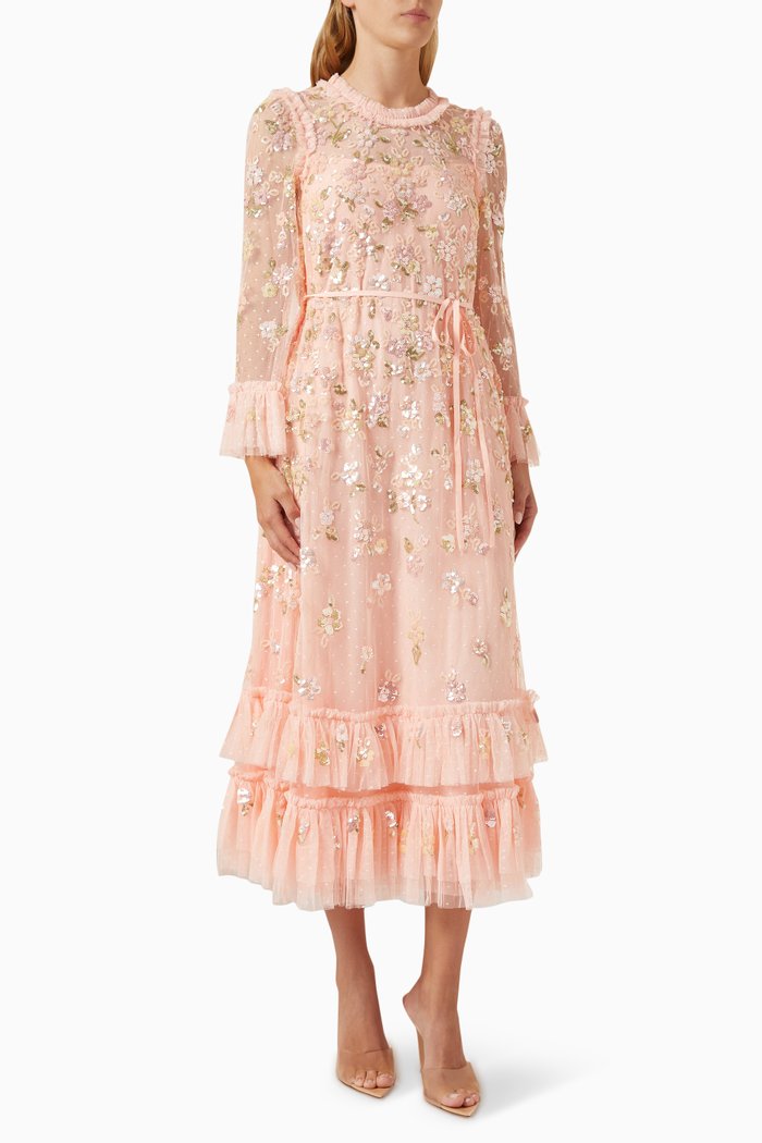 

Sequin Bloom Gloss Ballerina Dress in Tulle, Orange