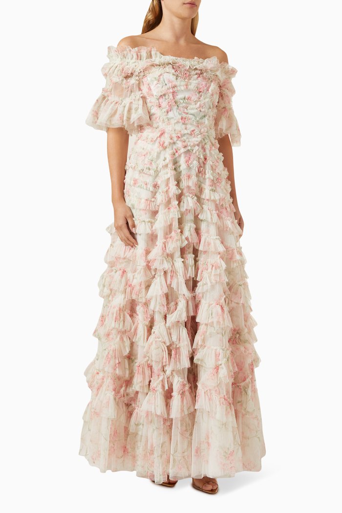 

Summer Posy Lana Off-shoulder Gown, Multicolour