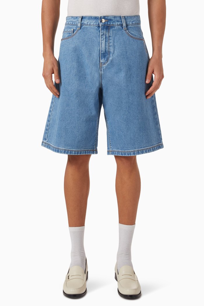 

Silvain Heart-detail Shorts in Denim, Blue