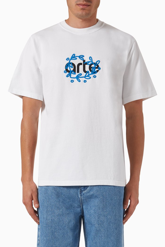 

Teo Logo T-shirt in Cotton, White