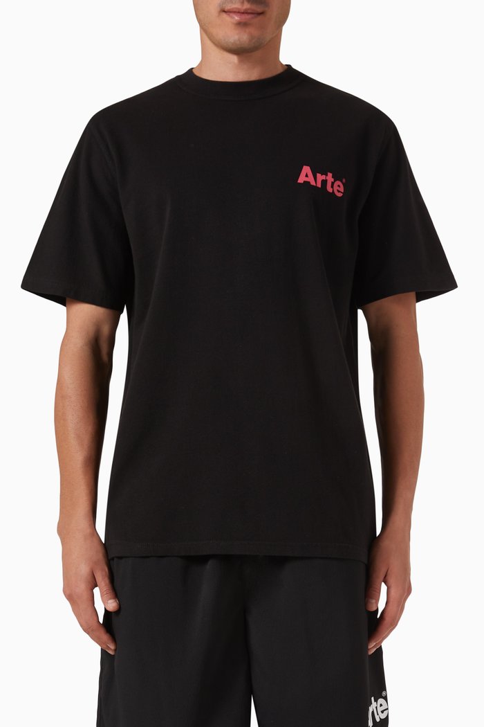 

Teo Back Heart T-shirt in Cotton, Black