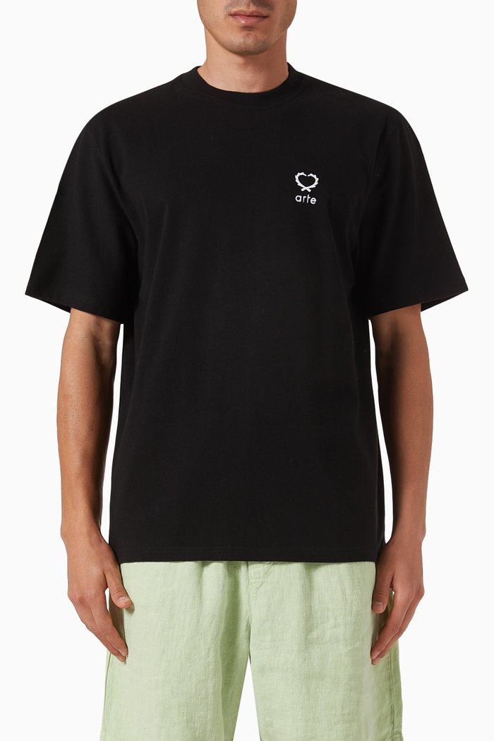 

Teo Small Heart T-shirt in Cotton, Blue