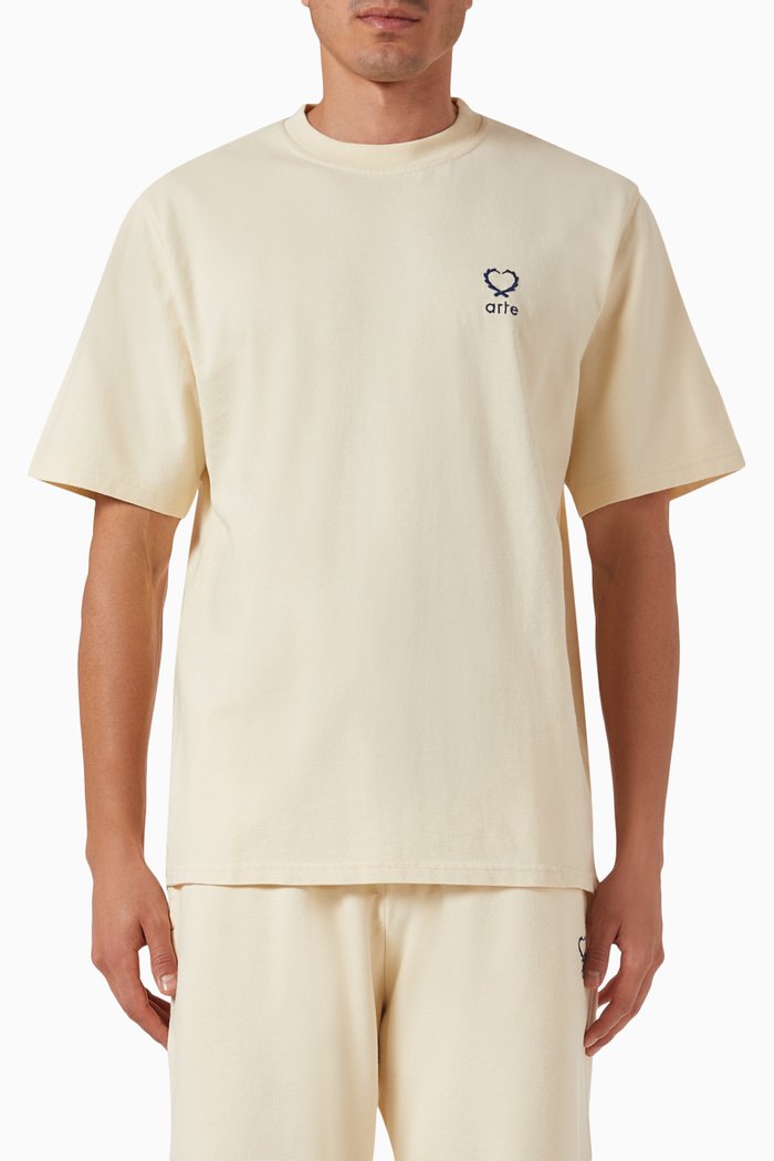 

Teo Small Heart T-shirt in Cotton, Neutral