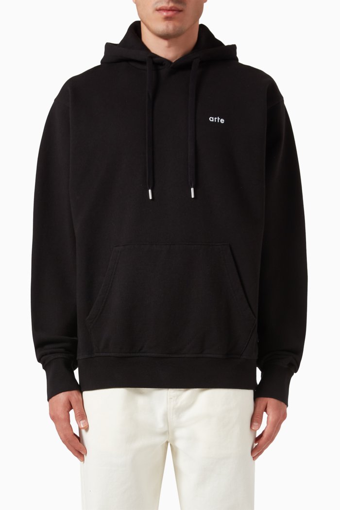 

Runners Hoodie in Cotton, Black