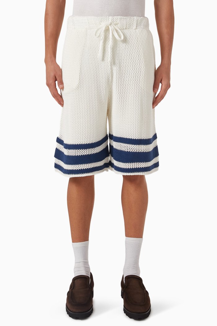 

Shane Stripe Shorts in Knit, White