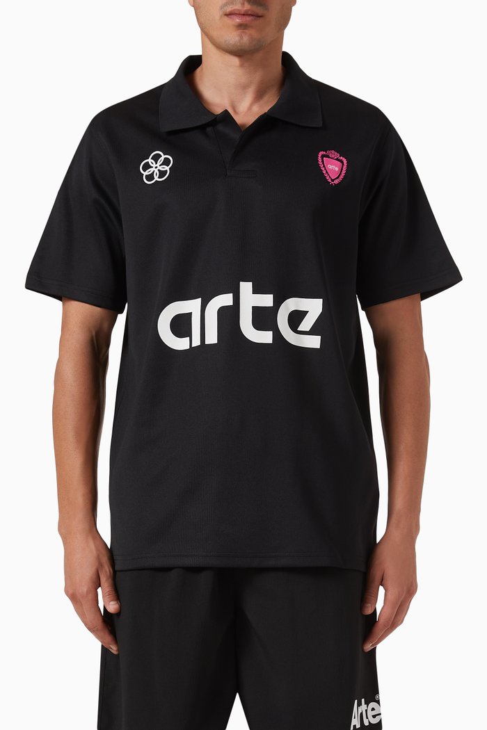 

Simon Polo Shirt in Knit, Black