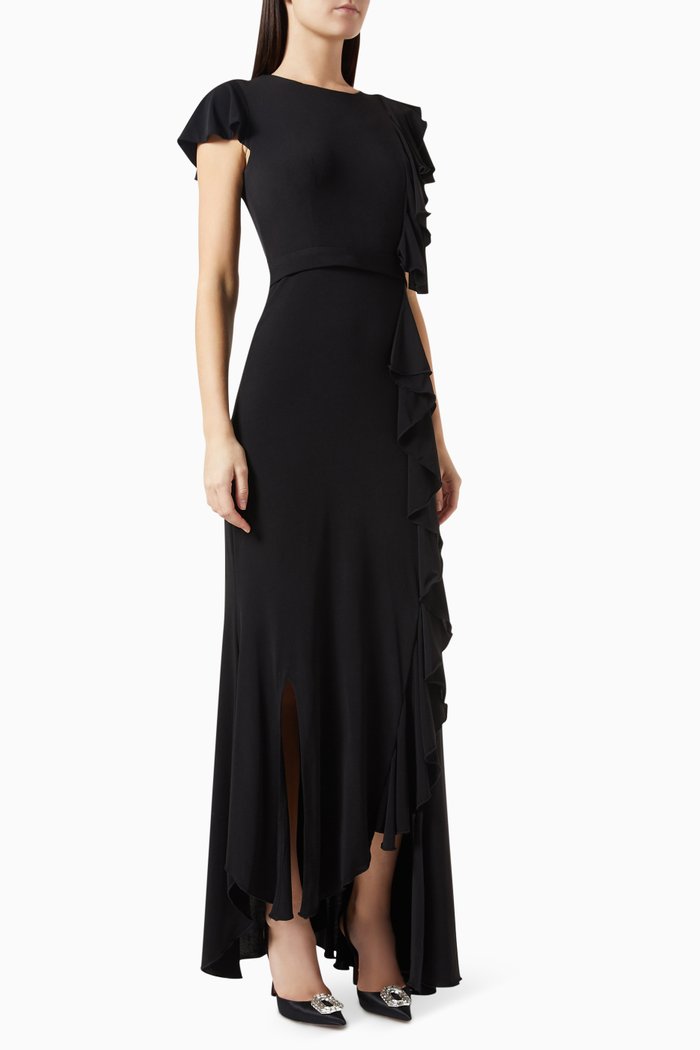 

Ruffled Maxi Dress, Black