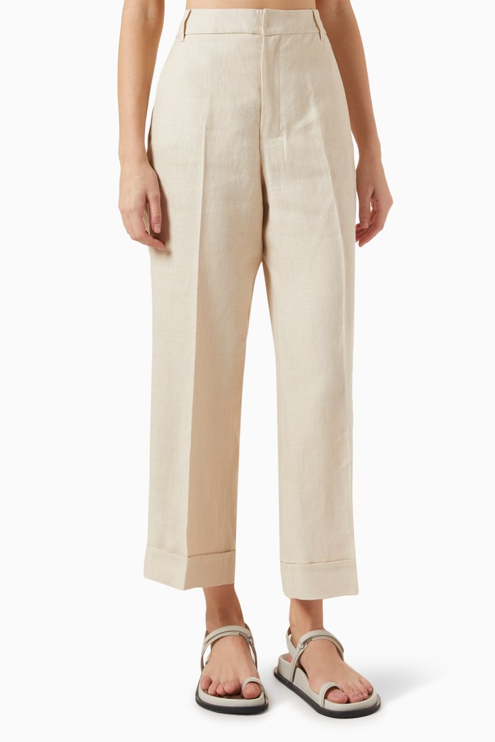 

Salix Palazo Pants in Linen, Neutral