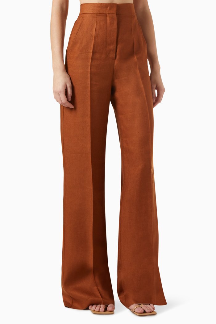 

Hangar Pants in Linen, Brown